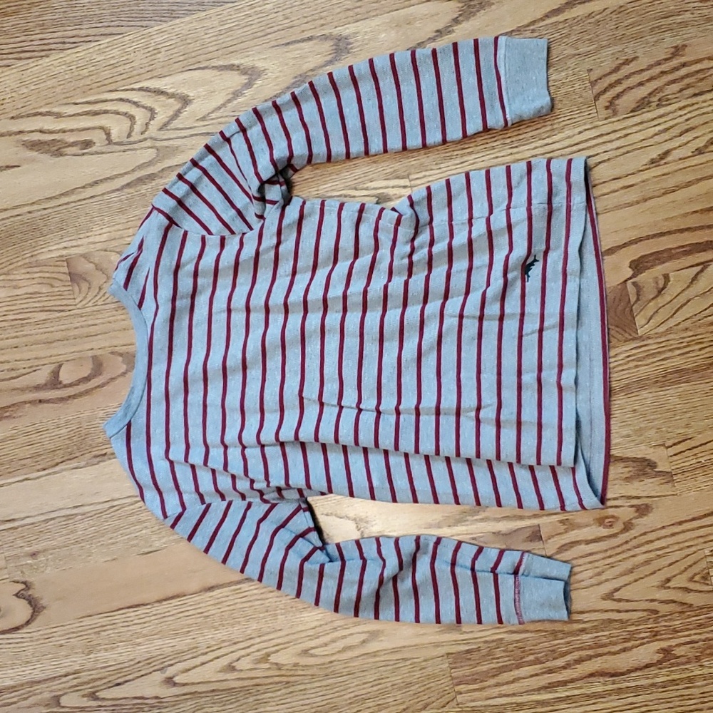 Grey and Red stripped shirt
